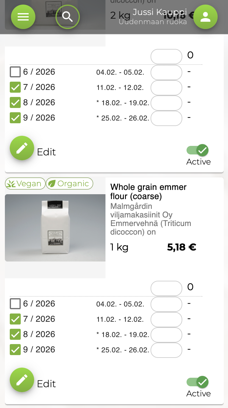 Tuottajan tarjonnanhallinta